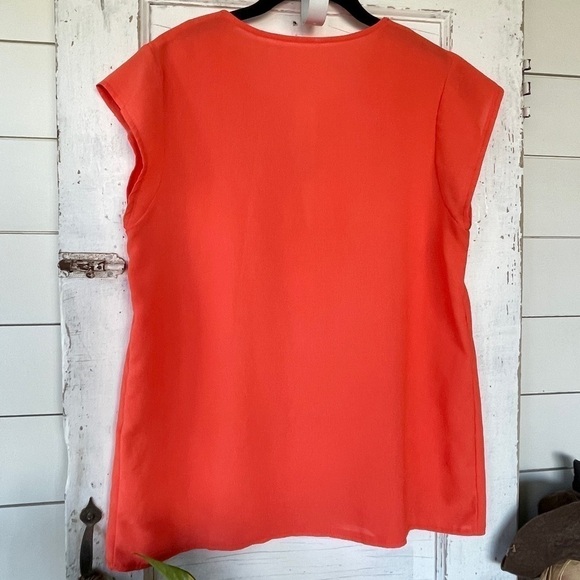 BEIDES, NWOT,ORANGE, REGULAR FIT, BOHO,WOMENS TOP WITH EMBROIDERED,V-NECK.SIZE S - Picture 4 of 7